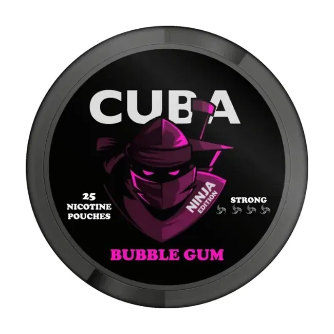 Hình ảnh sản phẩm CUBA Ninja Bubble Gum Slim Strong - thương hiệu CUBA - nicotine pouch chính hãng SnusSaigon - giao hàng nhanh TP.HCM