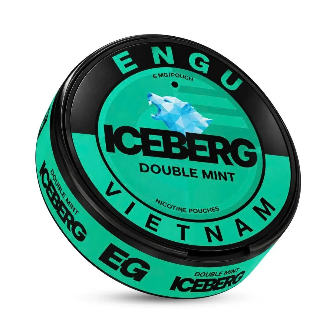 Engu ICEBERG Double Mint 6mg – nicotine pouch bạc hà kép nhẹ 6mg/pouch chính hãng – mua tại Snus Sài Gòn, giao nhanh TP.HCM