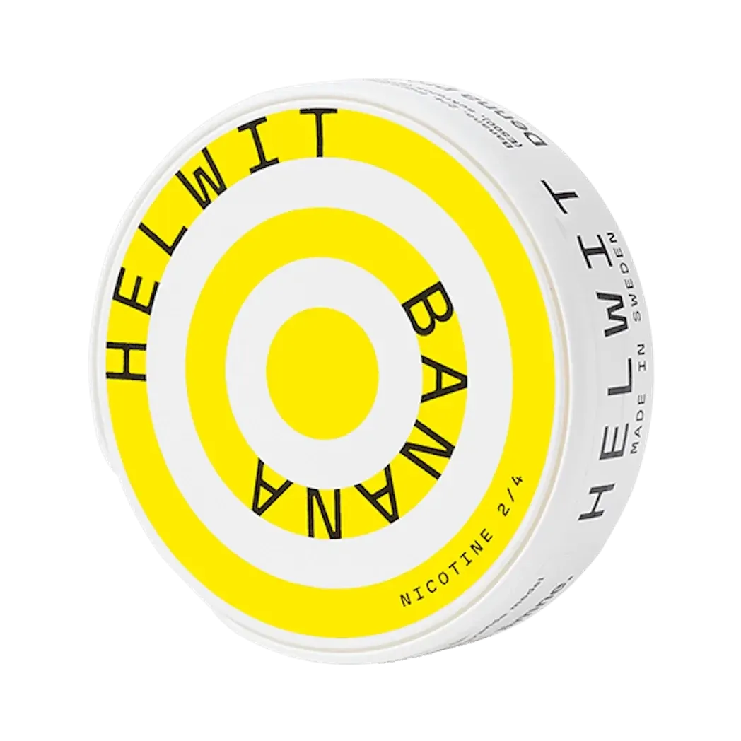HELWIT Banana 3.5mg – nicotine pouch hương chuối chính hãng Thụy Điển, định dạng Slim 20 pouches – mua tại Snus Sài Gòn, giao nhanh TP.HCM