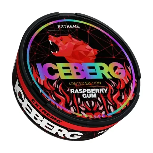 Hình ảnh sản phẩm ICEBERG Raspberry Gum Extreme - thương hiệu ICEBERG - nicotine pouch chính hãng SnusSaigon - giao hàng nhanh TP.HCM